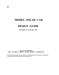 Model solar car  desıgn guIde